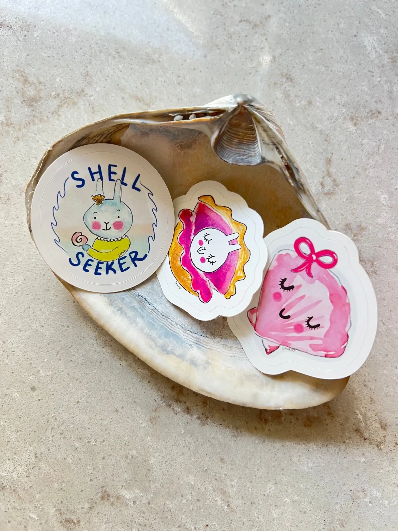 Beach Bun Sticker Trio – Shell Seekers Edition