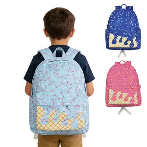Children Back To School Backpack Lightweight Soft Baseball Life Ice Cream Sprinkles Book Bag For Back to School ,Travel& Daily Use 13''x17''x5''