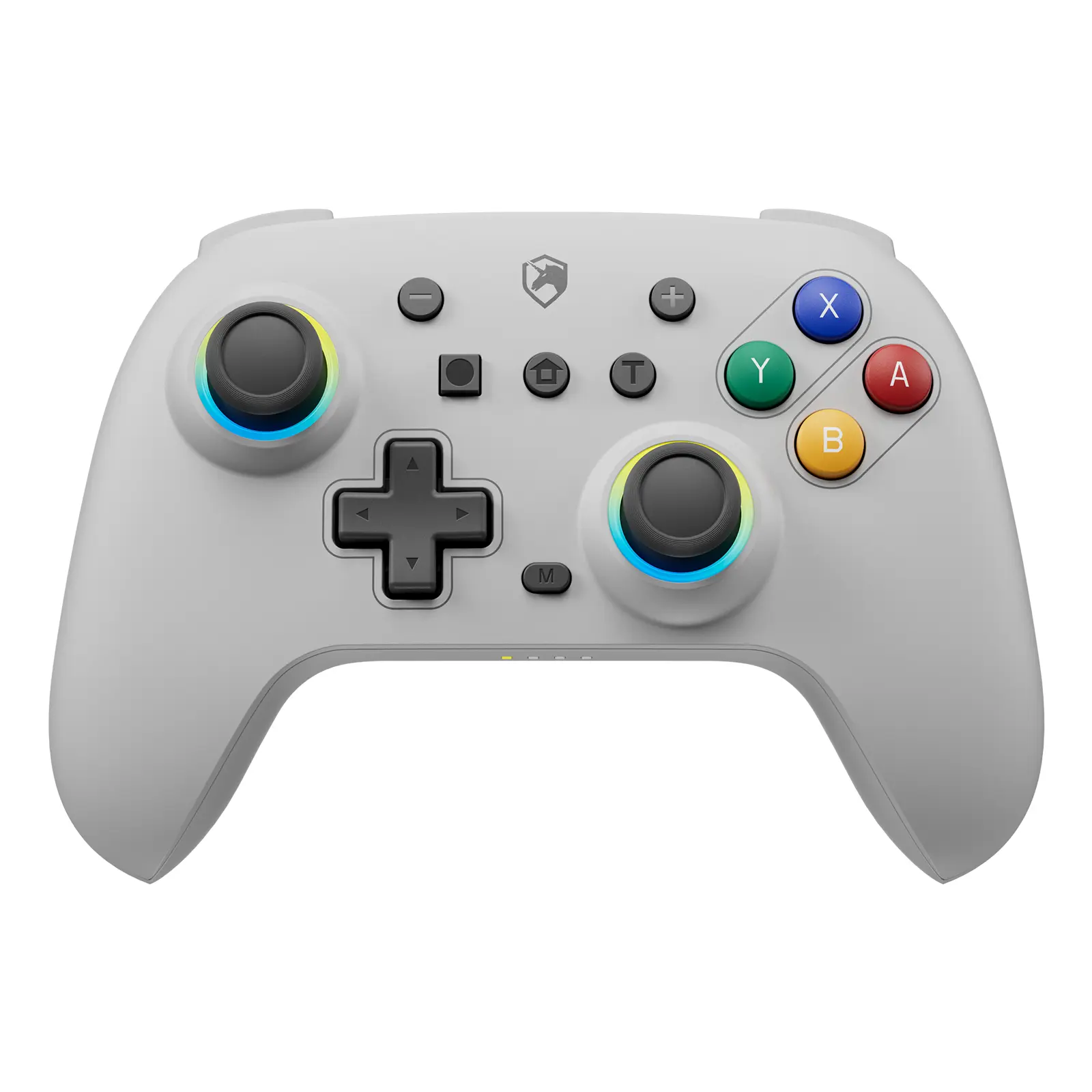 ECHTpower ES01 Retro Wireless Controller with Hall Effect Joystick & RGB Ring Light – Compatible with Switch/Switch2/PC/Android/iOS, 6-Axis Gyro, Programmable Back Buttons, Turbo Function & 800mAh Battery