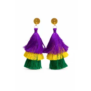 Mardi Gras Tassel Earrings