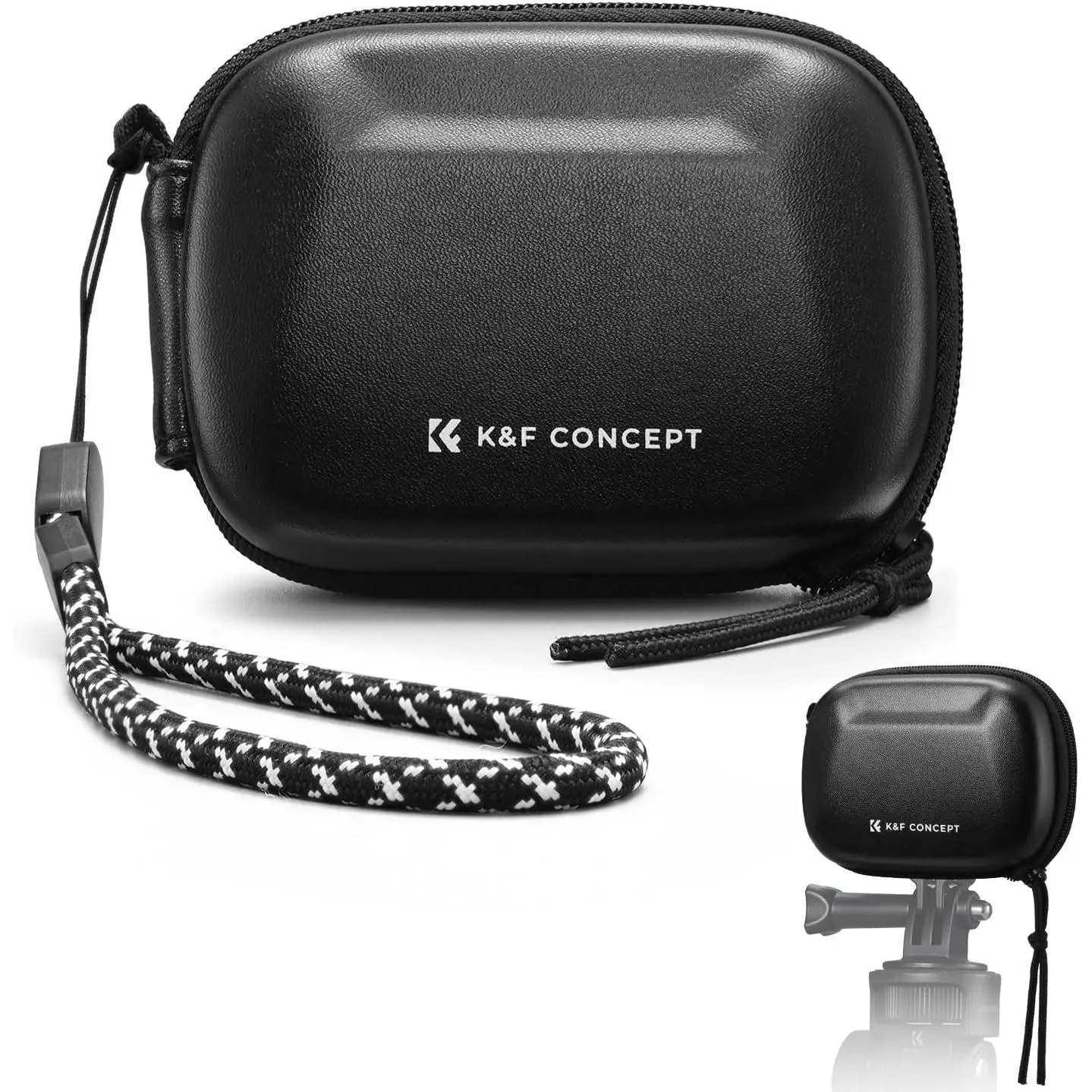 K&F CONCEPT Portable Detachable Anti-Shake Semi-Open Camera Carrying Case with Strap - EVA Hard Protection Bag for Digital Camera, Content Creator, DJI Osmo Action 6/3/4/5 Pro, GoPro Hero 13/12/11/10/9 Black, Insta360 Ace/Ace Pro/2