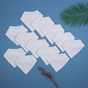 12 Pack Muslin Baby Bibs for Boys & Girls, 4-Layer Soft Absorbent Gauze Bibs with Adjustable Snaps, Breathable Drool & Teething Feeding Bibs for Infants bibs Organic Cotton Set