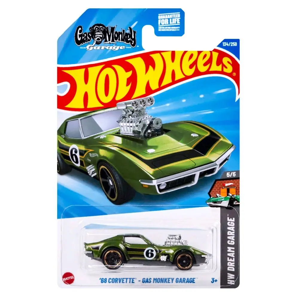 Hot Wheels 2025 '68 Corvette Mainline Diecast Vehicle - Gas Monkey Garage, 134/250 Collectible Model Car