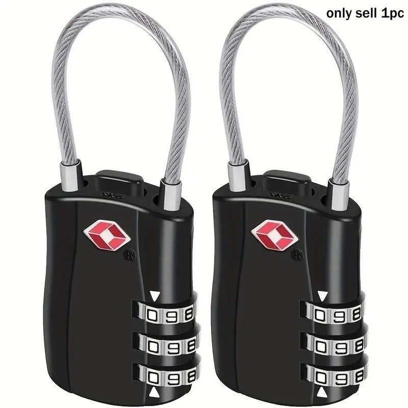 Tsa Approved Combination Lock for Travel & Security, Durable Aluminum Alloy Material, Ideal for Luggage, Gym Bags, Bike Storage, Portable Tsa Lock, Safety Lock, Travel Accessories, Tsa Approved Luggage Locks