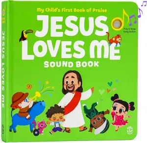 Hello 2 Kids Jesus Loves Me Christian Sound Books for Kids - 6 Bible Songs - Christening, Baptism Gifts for Boys and Girls - Religious Toys, Interactive Music Books for Toddlers - Baby Dedication