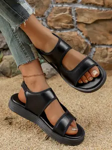 Women's Summer Flat Casual Sandals, New Style Anti-Slip Roman Shoes, Perfect for Dresses and Beaches, Comfortable Pregnancy Footwear