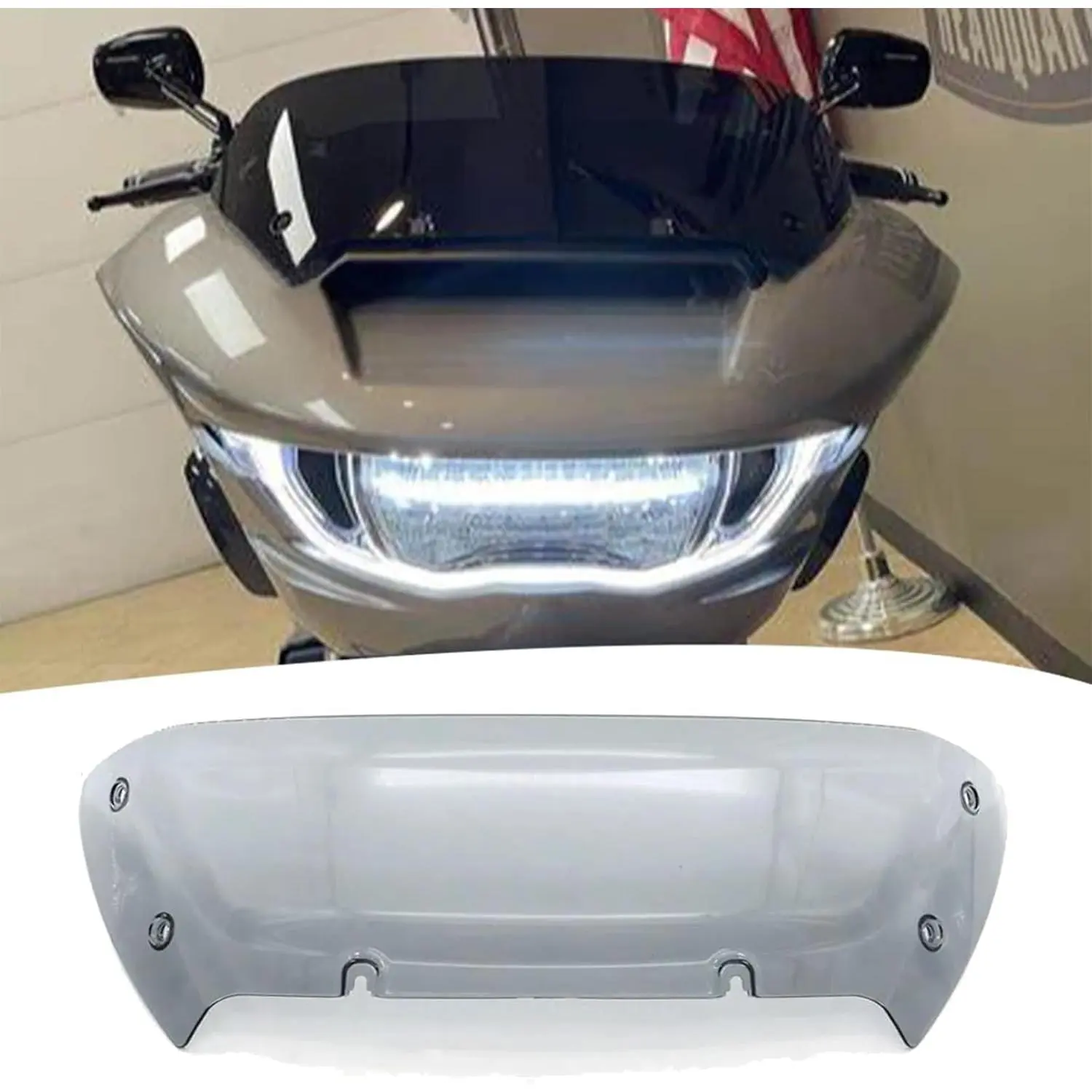 4.5-in Vehicle-Fit Motorcycle Windshield Fairing, Grey, Vehicle-Specific for 2023-2025 CVO Road Glide FLTRXSE/FltRXES Models, Automotive & Motorcycle Frames & Fittings Accessory