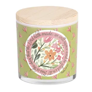 360 Stand Aroma Wood Cotton Lid Soy Candle - Dicksons CNDLG-39 "This Is The Day", 13 Oz Home Decor 360 Stand Scented Flower Decor Candle