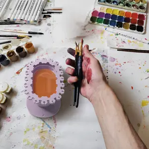 Foldable Silicone Brush Cleaning Bucket, Multi-Functional Art Painting Tool, Ideal for Watercolor, Acrylic, Oil Paints, Easy Storage