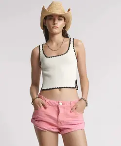 One Teaspoon Pink Kiss Bandits Low Waist Denim Shorts