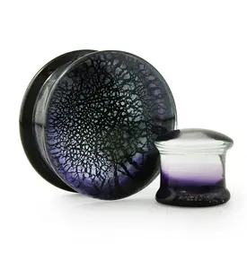 Purple Dichroic Glass Plugs