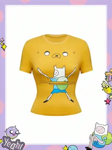 Women’s Y2K Cartoon Graphic T-Shirt Cute Funny Novelty Print Casual Summer Streetwear Tee, cartoon t shirt women, cute graphic shirt, funny novelty tee, aesthetic t shirt women, streetwear women
