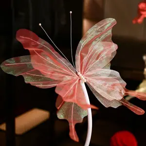 3D Silk Flower Aisle Runner Wedding Decor with Pearl Butterfly for Ceremony Reception Home Party Decoration