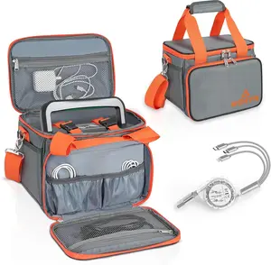 BYGD Universal Generator Cover for Outside Portable Power Station Bag Compatible with Explorer 160/240/300 Waterproof Travel Carrying Case Bag with Front Pockets and 3 in 1 Retractable USB