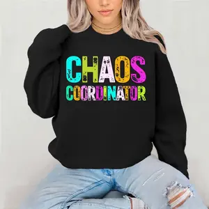 Chaos Coordinator Crewneck Sweatshirt Gildan Everyday Style Super Soft Unisex Fit Streetwear Graphic Top warm Womenswear Casual Printed Long Sleeved