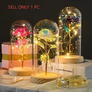 Simulation Rose Night Light - Realistic Eternal Flower Christmas Decor, Flower Design, Battery Not Included, Romantic Birthday Gift & Party Supplies