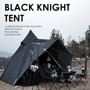 Batman Dark Warrior Tent 2-Person outdoor camping tent Waterproof & Windproof Black Knight Pyramid Tent - Portable, Foldable Large Teepee with UV Protection, Durable Oxford Fabric, Alloy Poles for Outdoor Camping, Hiking - Ideal for All Seasons & Holidays