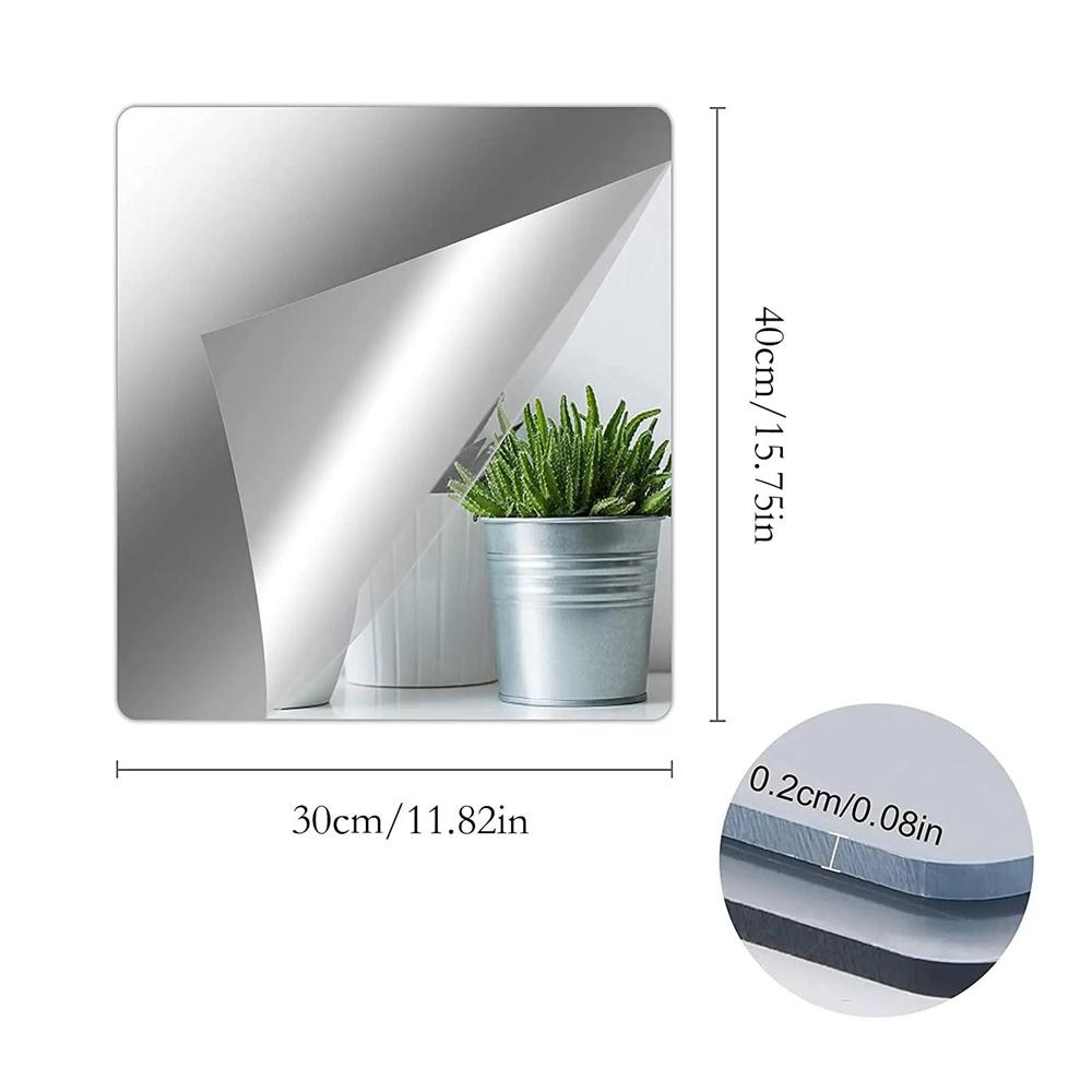 Acrylic Mirror Wall Tiles,11.82*15.72in,Self-Adhesive Flexible Frameless Design,Easy Installation,Perfect for Indoor Decoration,Bathroom Gym Yoga Studio Use.cool stuff for your bedroom