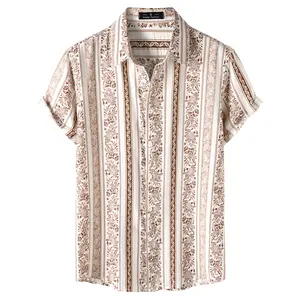 JEMITOP Men's Stylish Casual Printed Short Sleeve Button Down Shirts Summer Vacation Beach Tropical Hawaiian Shirt