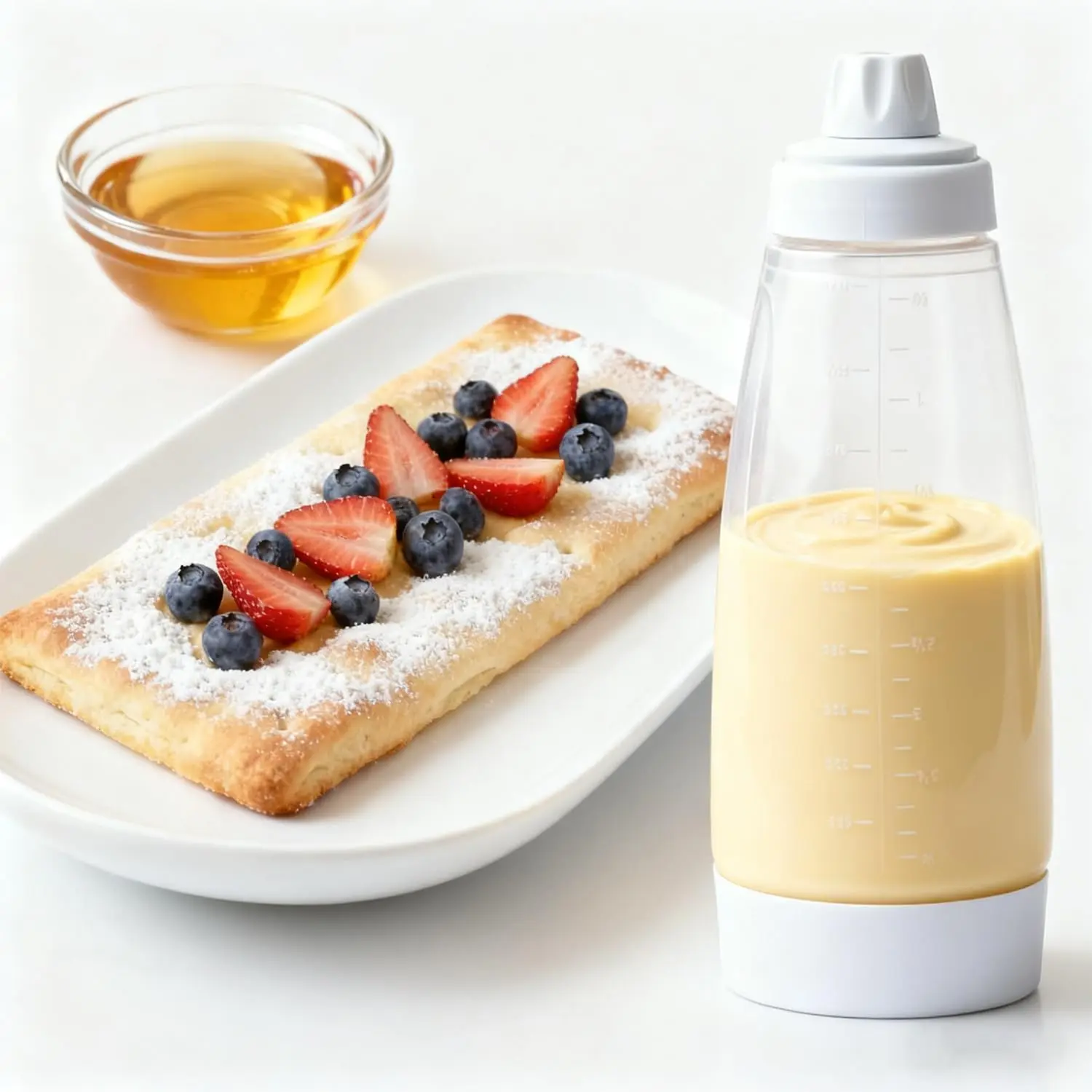 Handheld Pancake Batter Dispenser Kit - 4.5 Cup Capacity PP Silicone Mixing-Dispense Bottle with Scale, Mixing Ball, Manual Baking Utensil for Pancakes, Waffles, Home Kitchen Cooking Accessories