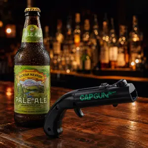 Colorful Metal-Plastic Soccer-Themed Novelty Bottle Opener Cap Launcher Set, Creative Home Bar Accessory for Indoor Party Entertaining