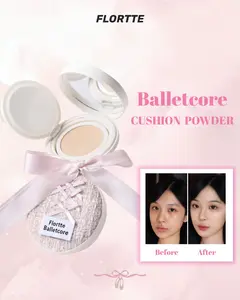 FLORTTE【NEW】Ballet Veil Purity Soft Matte Cushion Foundation Lightweight Coverage Flawless Coverage Makeup maquillaje