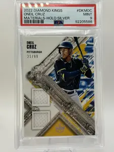 2022 Panini Diamond Kings DK Materials Holo Silver /99 Oneil Cruz Rookie RC PSA 9