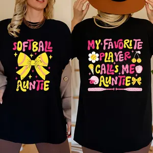 Softball Auntie Shirt, My Favorite Player Calls Me Niece Shirt, Preppy, Neon, Softball Mom Shirt, Coquette, Softball Lover Shirt, Go Team Shirt, Game Day Shirt
