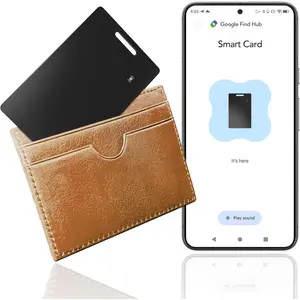 Air tag wallet finder for android google certified rechargeable tracker card ultra thin bluetooth smart locator for google find hub smartcard for passport bags wallet luggage
