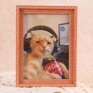 1PC Coke Cat Fridge Magnet, Fun Mini Photo Frame Refrigerator Decorating Magnet, Home Decor, Perfect Holiday Gift, Cute Kitty Design