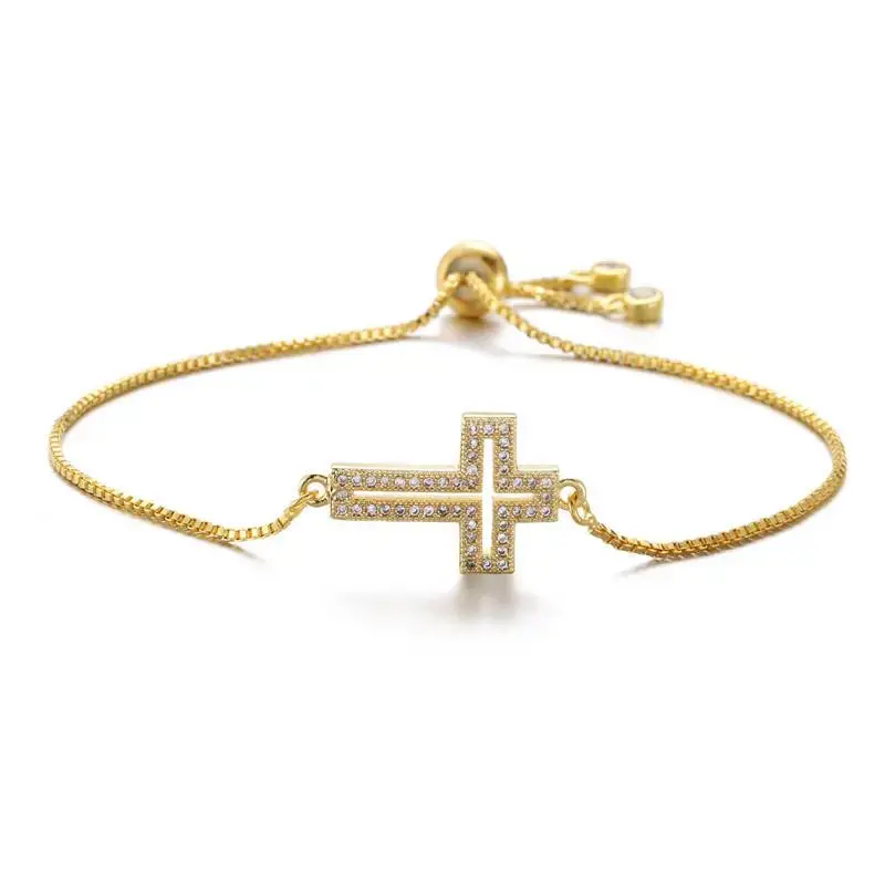 Crystal Cross Bracelet for Women & Men, Adjustable Christian Motif Jewelry with a Sliding Bolo Clasp, Stackable Design for Daily Wear, Cross Embellishments Bracelets & Bangles, Unisex, Cross Pendant, Adjustable Bolo Clasp