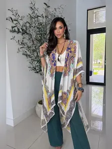 White Sunburst Mandala Kimono