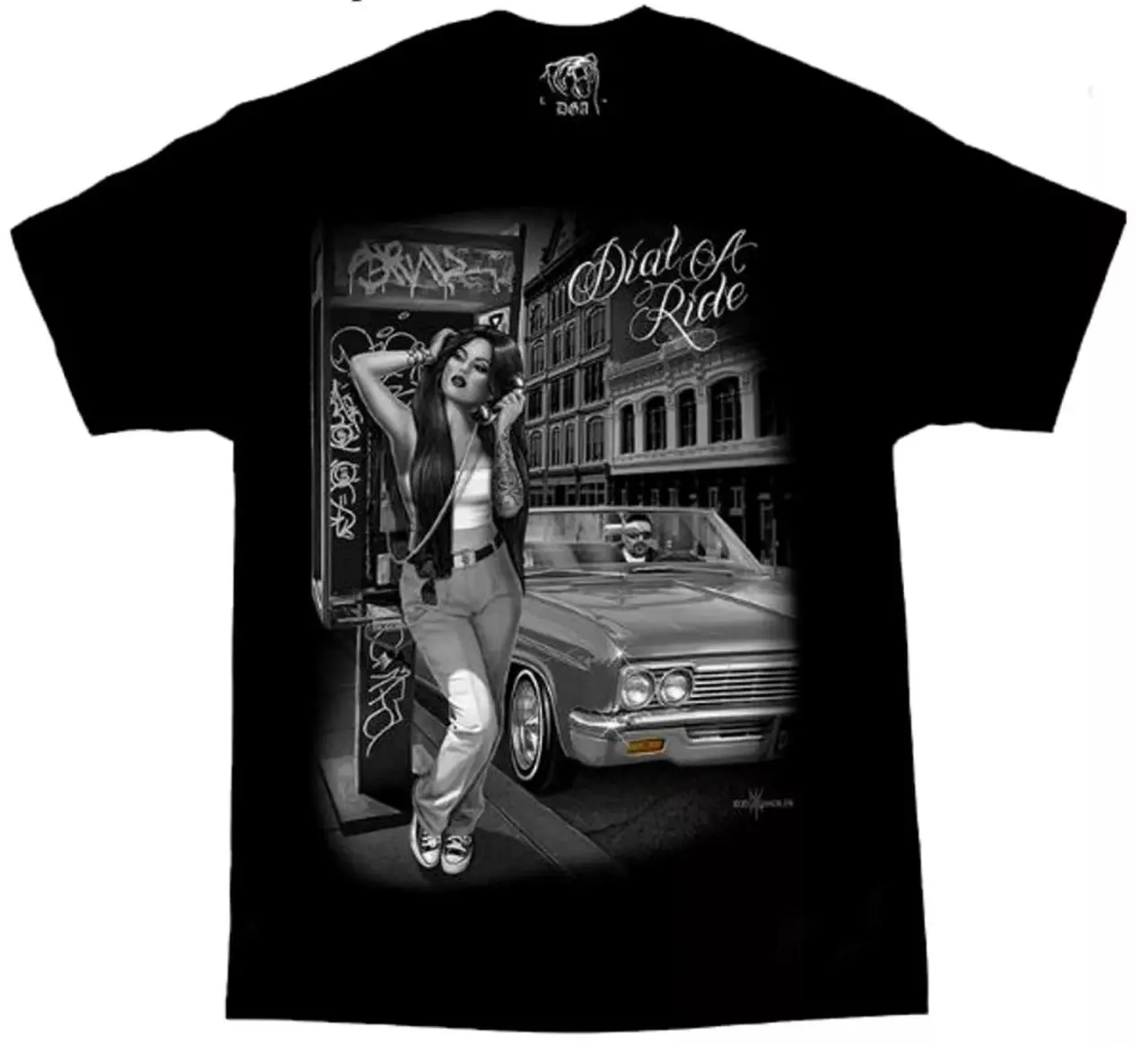 Dial A Ride Mexican American Chicano Art Lowirder David Gonzales DGA T Shirt, Unisex shirt Comfort Tshirt