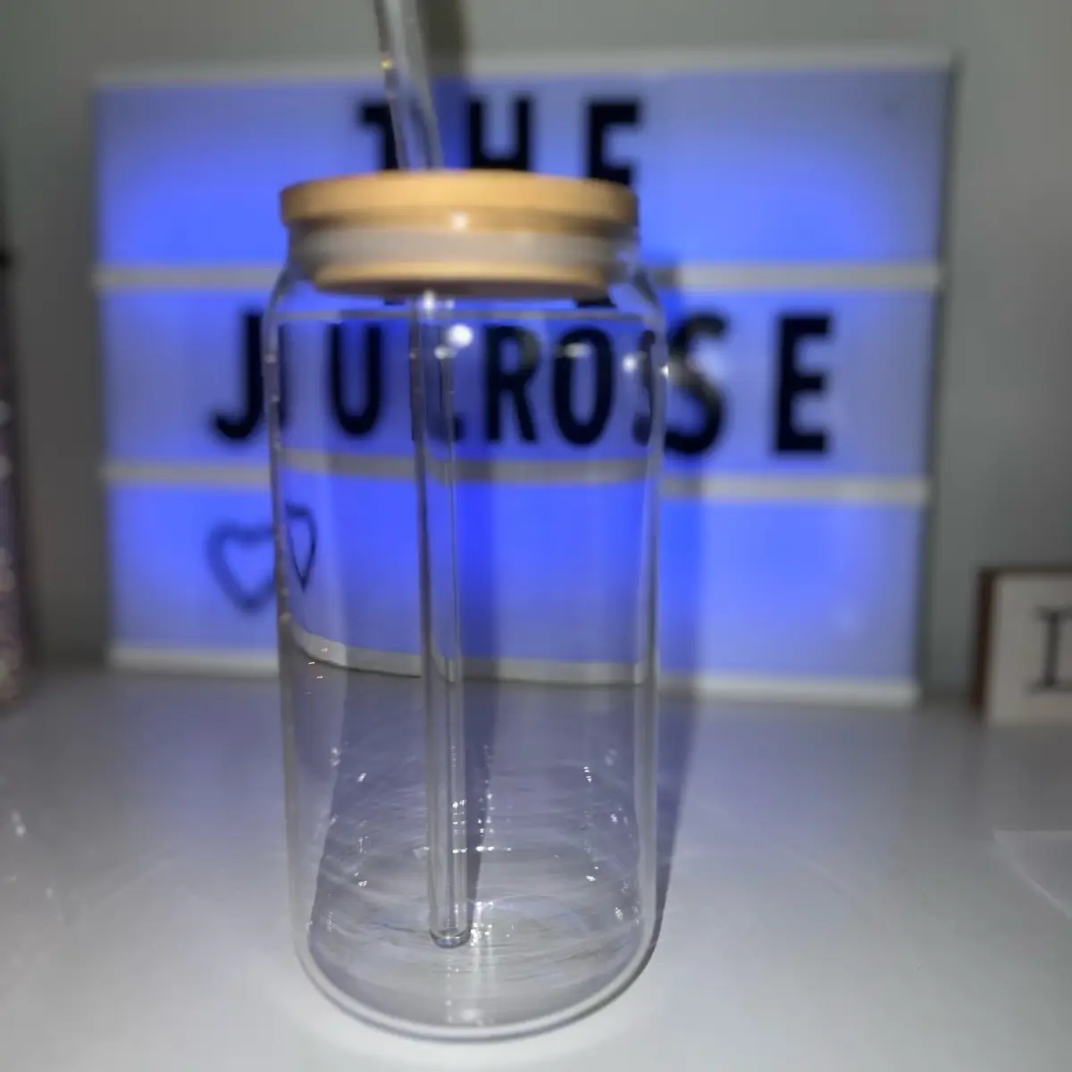 16oz Glass Can Rhinestone lid Pick your design with me