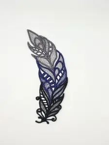 Embroidered Feather Bookmark