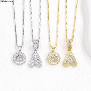 2 Pack Initial Letter Pendant Necklaces 14K Gold Plated Adjustable Chain 17-19'' for ,Great for Everyday Wear, Gifting & Adding Shiny Custom Flair