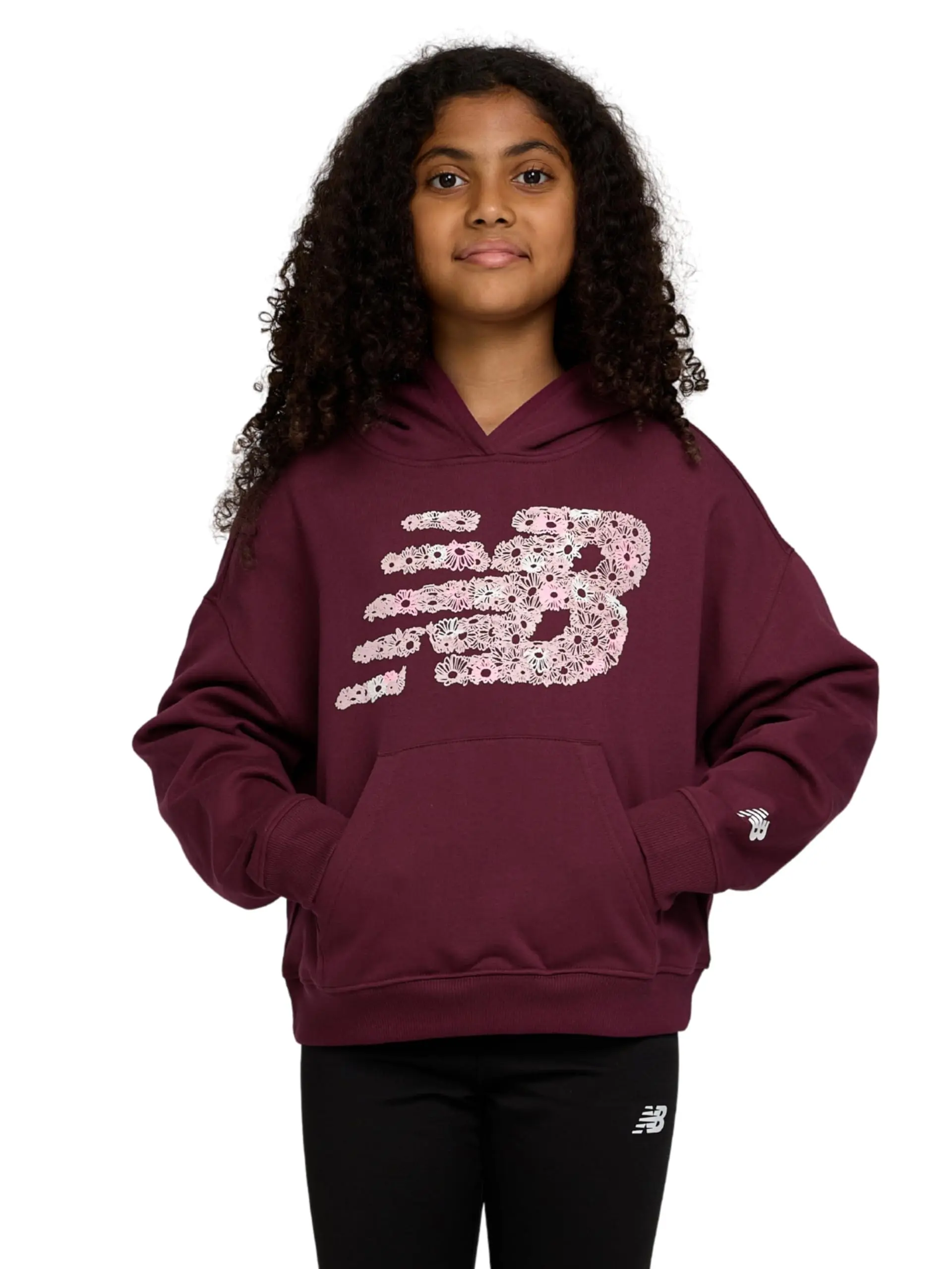 New Balance Girls Oversized Hoodie Magenta