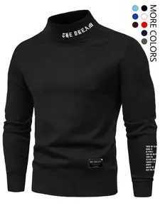 Men's Letter Print Stand Collar Sweatshirt, Regular Fit Casual Long Sleeve Pullover for Fall & Winter, Men's Clothes for Daily Wear