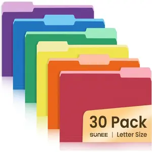 File Folders 30 Pack Manilla Folders 8.5 x 11 Colored File Folders Home Office School Supplies for Documents Files Paper 6 Assorted Colors