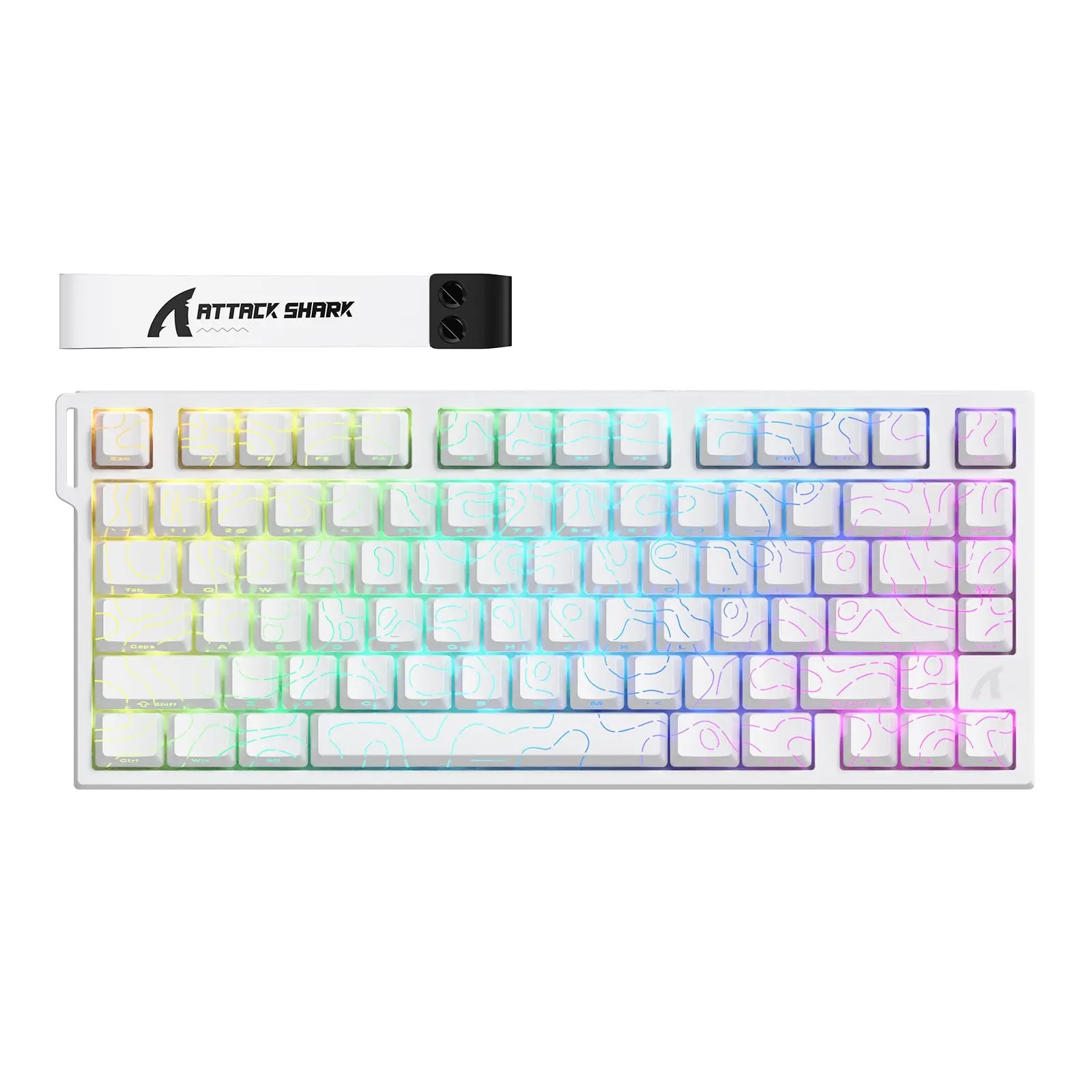 ATTACK SHARK R82 HE Rapid Trigger Wired Mechanical Gaming Keyboard TKL NKRO with 8K Polling,0.005mm RT Accuracy,256K Scan Rate,5 Layer Sound Damped,Hall Effect Magnetic Switch,Driver for PC Mac RGB Backlight Keyboard PC Gaming Keyboards