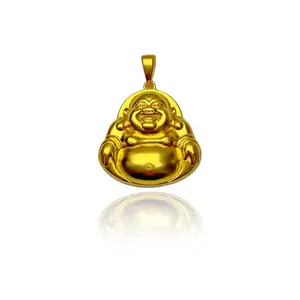 [29.6mm by 31.5mm  Buddha Pendant] SD002 Buddha Pendant with Agate Inlay Trendy Accessory for Men and Women