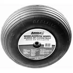Arnold Rubber Skateboard Wheels, WB-436 400x6 in. 2-Ply Ribbed Tread Wheels for Skateboarding, Rubber Wheels