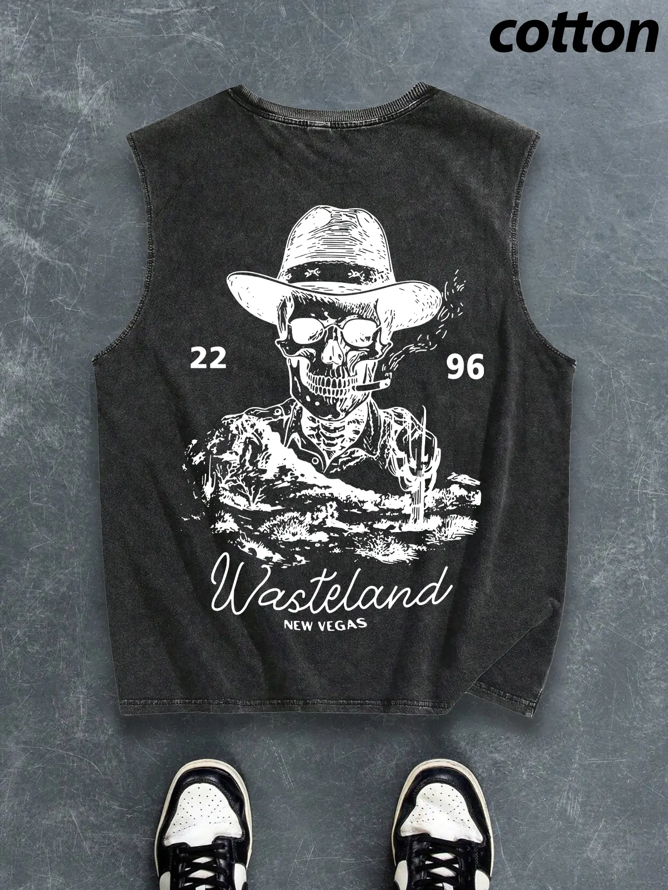 Men's Washed Fitted Sleeveless Vest with Graphic Skull Letter Print, Fashion Casual Summer Wear, Thin Fabric Layering Top, Stylish Daily, Casual Tank Tops