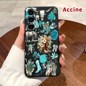 Phone Case Compatible with Samsung Galaxy S24 Plus S25 S23 S22 Ultra S22+ Cowboy Cactus Caper Pattern All Coverage Drop-Proof Pocket-Friendly Cellphone Cover Gift for Boy