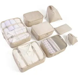 8 Set Packing Cubes for Suitcases Travel Luggage Packing Organizers,Travel Accessories Essentials Luggage Organizer with Shoe/Tioletry/Laundry Bag