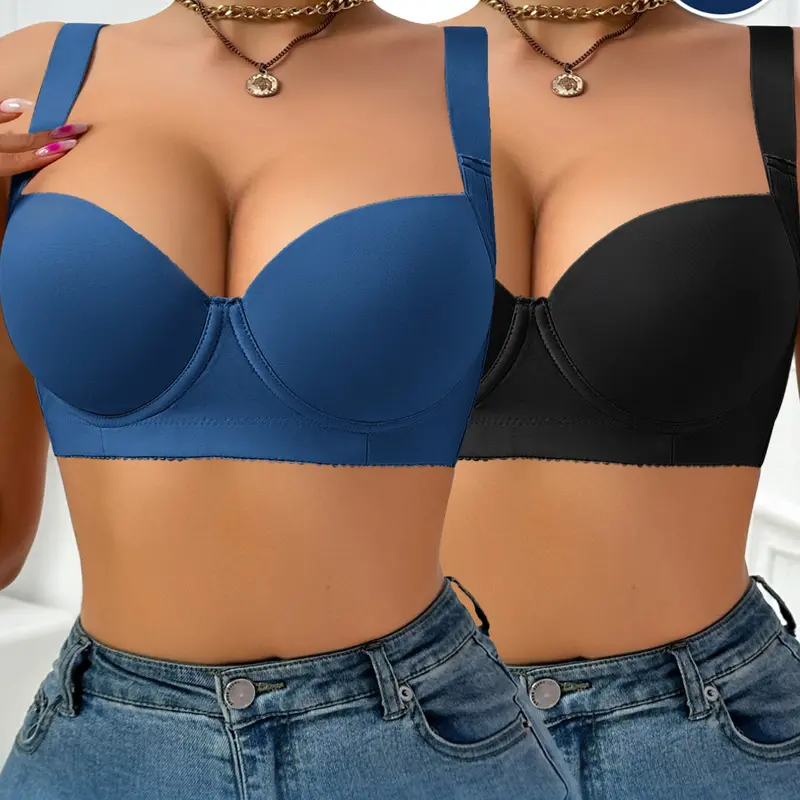 Women Sexy Push-Up Bra Thin Cup for Everyday Wear, Comfortable Breathable Supportive Design, Adjustable Backless Style for All Seasons