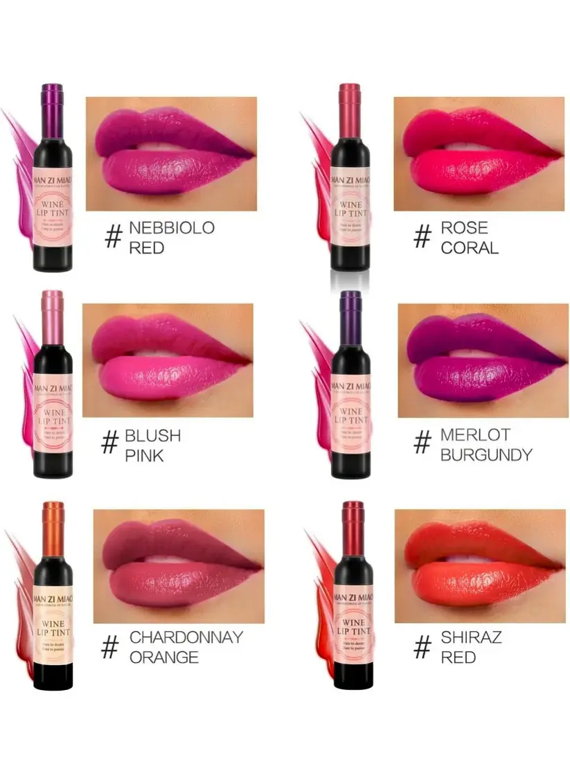 Man Zi Miao Wine Lip Tint- Long Lasting Color Waterproof Wine Bottle Design