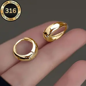 High-Quality Stainless Steel Hypoallergenic Golden Hoop Earrings, Anti-Fading, Easy And Elegant, Suitable for Everyday Wear Or Party Fashion  Earrings, Jewelry Additions, Are Exquisite Gifts for Women