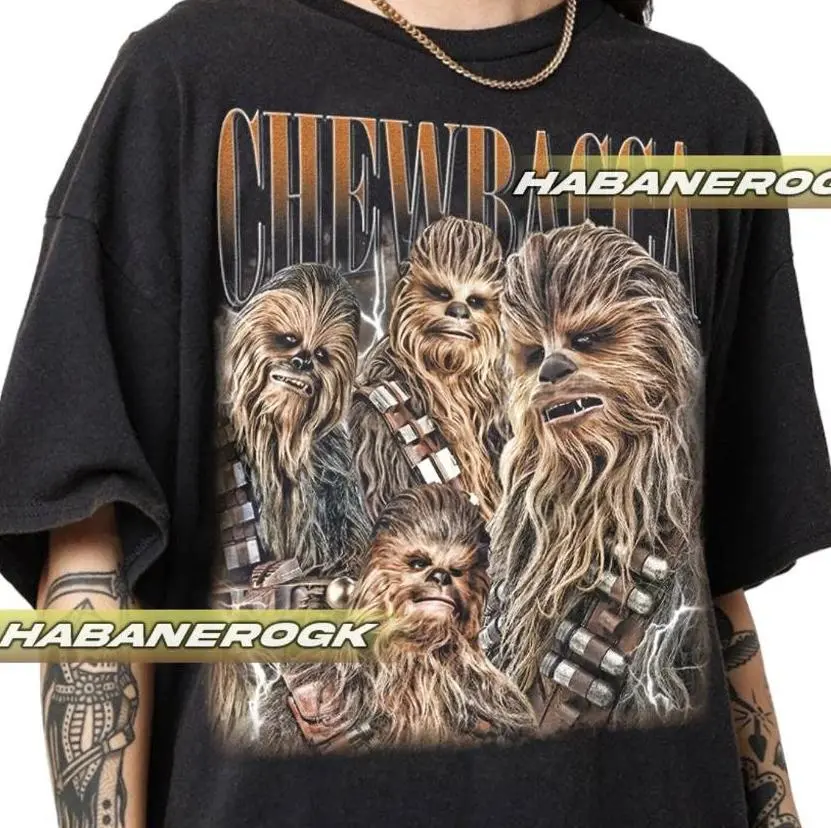 Chewbacca Vintage T-Shirt, Classic Sci-fiction Movie Tee, Galaxy, Star, Gift For Women and Man Unisex T-Shirt