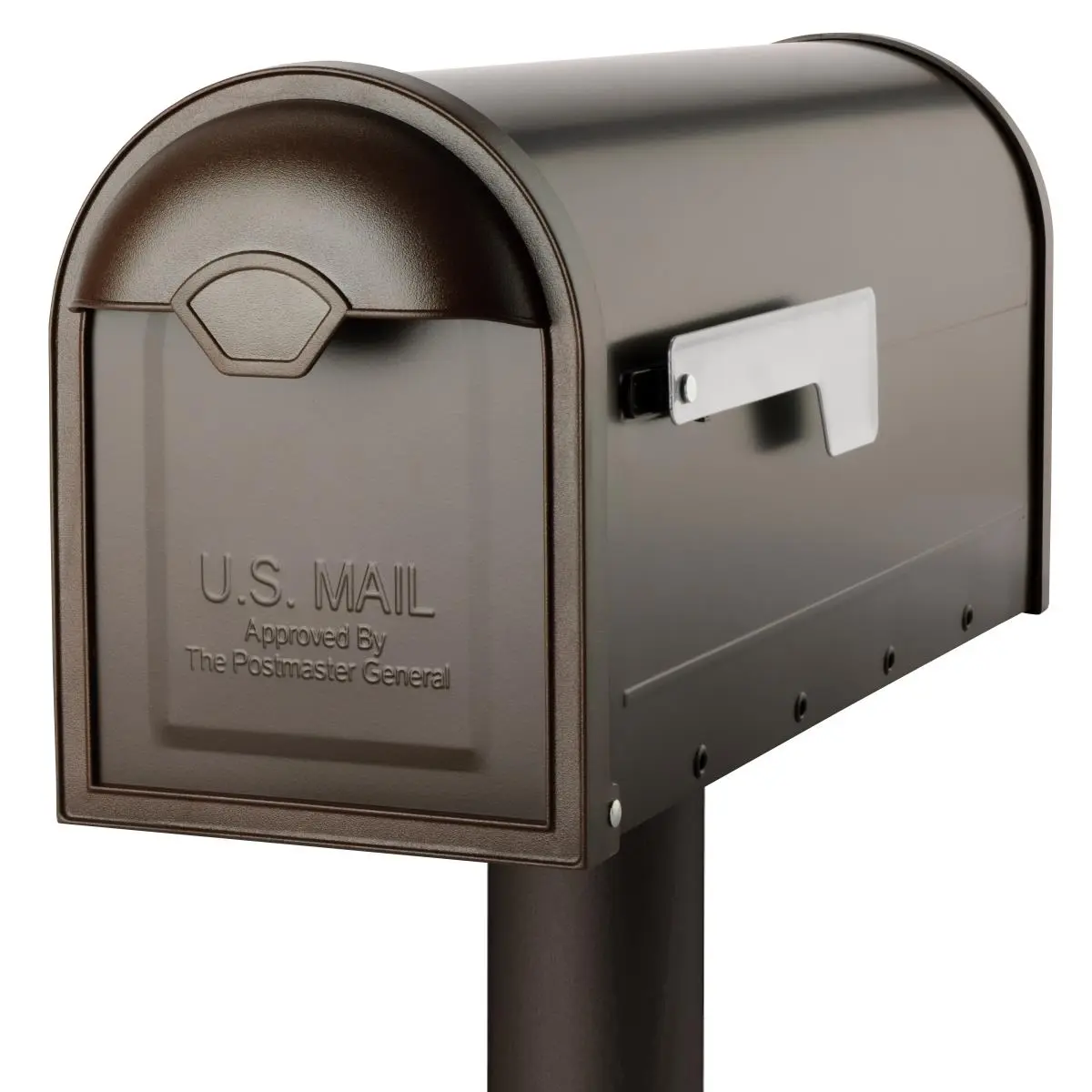 212 MAIN Winston Post Mount Mailbox - Classic, Outdoor, Rubbed Bronze, Galvanized Steel Powder-Coated, Durable Construction Architectural Mailbox